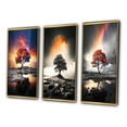 thumbnail image 3 of Designart "Tree Rainbow delicate Radiance" Floral Framed Wall Art Set Of 3 - Pink Rainbow Frame Gallery Wall Set For Home Decor, 3 of 7
