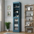 thumbnail image 3 of Palace imports 100% Solid Wood 16.5" Bathroom Storage Cabinet with Frosted Glass Doors and Adjustable Shelves, Teal Blue, 3 of 5