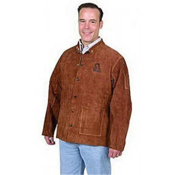 Brown Leather Weld Jacket, Medium