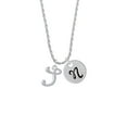thumbnail image 2 of Delight Jewelry Silvertone Small Gelato Script Initial - S - Silvertone Script Initial Disc - N - Charm Necklace, 20"+3", 2 of 4