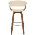 thumbnail image 6 of Home Square 26" Barstool in Cream Faux Leather & Walnut Wood - Set of 2, 6 of 10