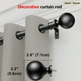thumbnail image 5 of Curtain Rods 84-160 Inch, 170-inch Rod, Adjustable Length Heavy Duty Decorative Finials Diameter 7/8 inch,13 ft, Black, 5 of 7
