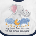 thumbnail image 4 of Inktastic My Great Aunt Loves Me to the Moon and Back Boys or Girls Baby Bib, 4 of 4