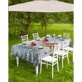 thumbnail image 4 of Outdoor Tablecloth with Umbrella Hole for Patio/Picnic/Party/Camping, Christmas Cow Waterproof Table Cloth Rectangle Table Cover Washable, Winter Oil Painting Cattle Pine Trees Berry (60"x 120"), 4 of 7
