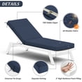 thumbnail image 3 of Pakunoda Chaise Lounge Cushions Set of 2, 72" x 21" x 4" Outdoor High-Density Foam Patio Furniture Lounger Replacement Cushions with Zipper Ties Water-Resistant for Pool, Navy Blue, 3 of 7