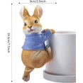 thumbnail image 2 of Resin Miniature Garden Statues - Hanging Decoration, Blue Rabbit, 2 of 5
