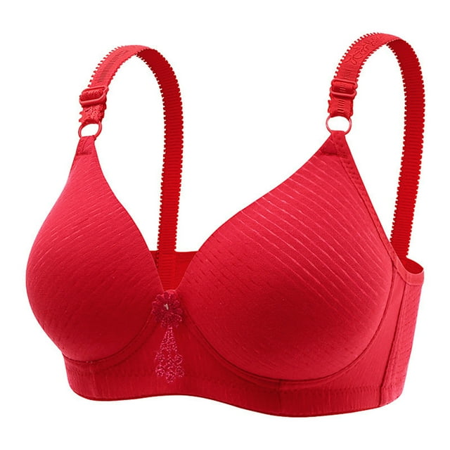 Aayomet Bralettes for Women With Support Lift and Side Control Lightweight Summer Undergarment (Red, 42/95)