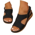 thumbnail image 2 of WAYUTE Women Sandals Platform Solid Color Sandals Fashion Shoes Comfortable Wide Width Ladies Footwear Casual Outdoor, 2 of 7