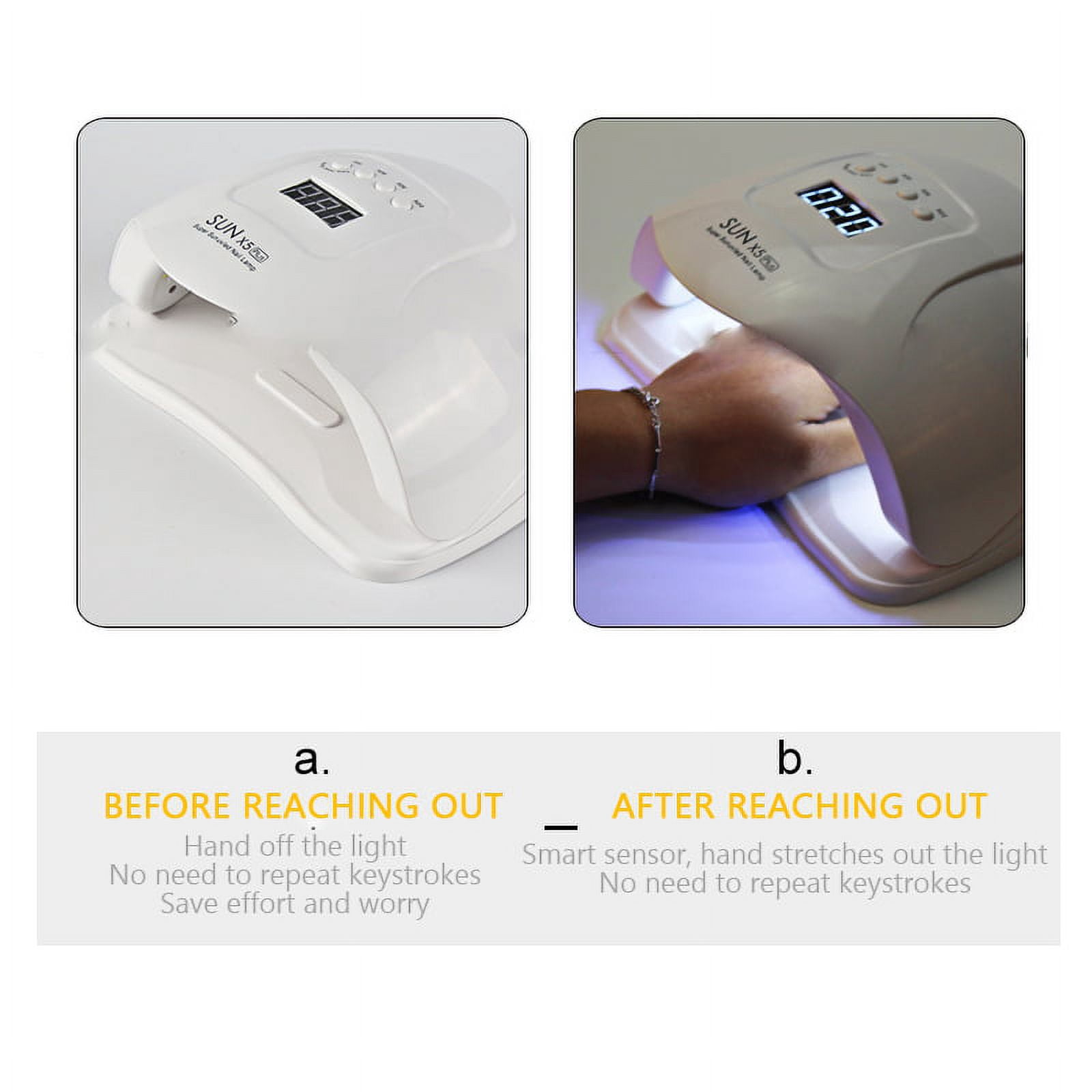 UV LED Nail Lamp,Nail Dryer LED UV Nail Light for Gels Polishes with Sensor 4 Timer PENGXIANG 80W SUN5 （Pink）