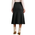 thumbnail image 3 of INSPIRE CHIC Women's High Waist Skirt Herringbone Knit Pattern Midi Skirt M Black, 3 of 5