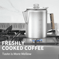 thumbnail image 3 of Coffee Percolator with 90pcs Coffee Filters-9 Cup,Stainless Steel Material Camping Coffee Pot,for Home,Camping,1 x Coffee pot 90 x filter,Silver, 3 of 6