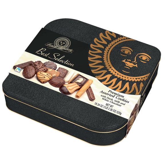 Lambertz Best Selection Premium Assorted Cookies Gift Tin, 17.6 oz