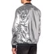 thumbnail image 3 of Chaqueta de béisbol holográfica INSPIRE CHIC para hombre, chaqueta bomber metálica con cremallera disco, plata M, 3 of 5