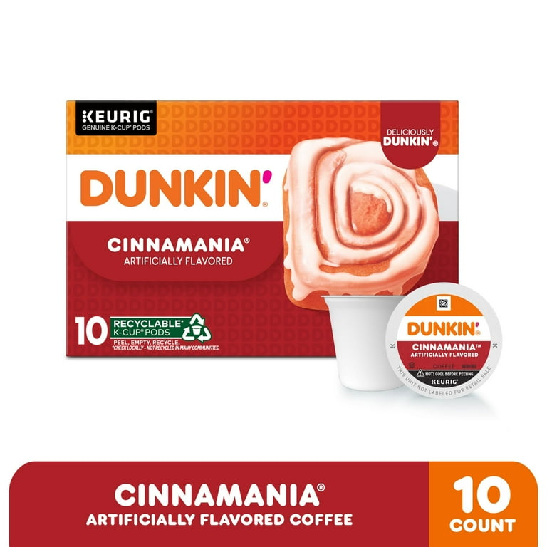 Dunkin Cinnamania Coffee, 10 K-Cups for Keurig Makers