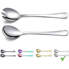 Servidores para ensaladas, Juego para servir ensaladas de acero inoxidable, Servidores para ensaladas, Cuchara para ensalada, Tenedor para ensalada, Juego de 2
