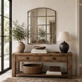 thumbnail image 3 of DecMode Industrial Metal Arched Window Pane Shape Wall Mirror with Dark Gray Finish, 30"W x 40"H, 3 of 15