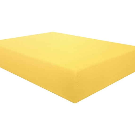 Microfiber King Fitted Sheet, Wrinkle, Fade, Stain Resistant Deep Pocket Bed Sheet, Yellow
