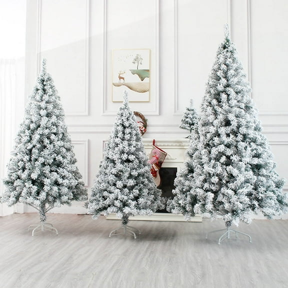 JLFNYA Christmas Tree,Premium Snow Flocked Artificial Christmas Tree Full Holiday Xmas Tree for Home Office Party Decoration,Christmas Tree Stand and 1000 Lush Branches Holiday Decorations,White