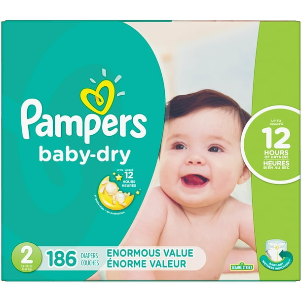 Pampers Baby Dry Diapers Size 2 186 Count - Walmart.com ...