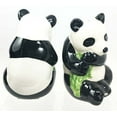 thumbnail image 2 of Cute Giant China Panda Bear With Bamboo Ceramic Salt Pepper Shaker Set Figurines, 2 of 2