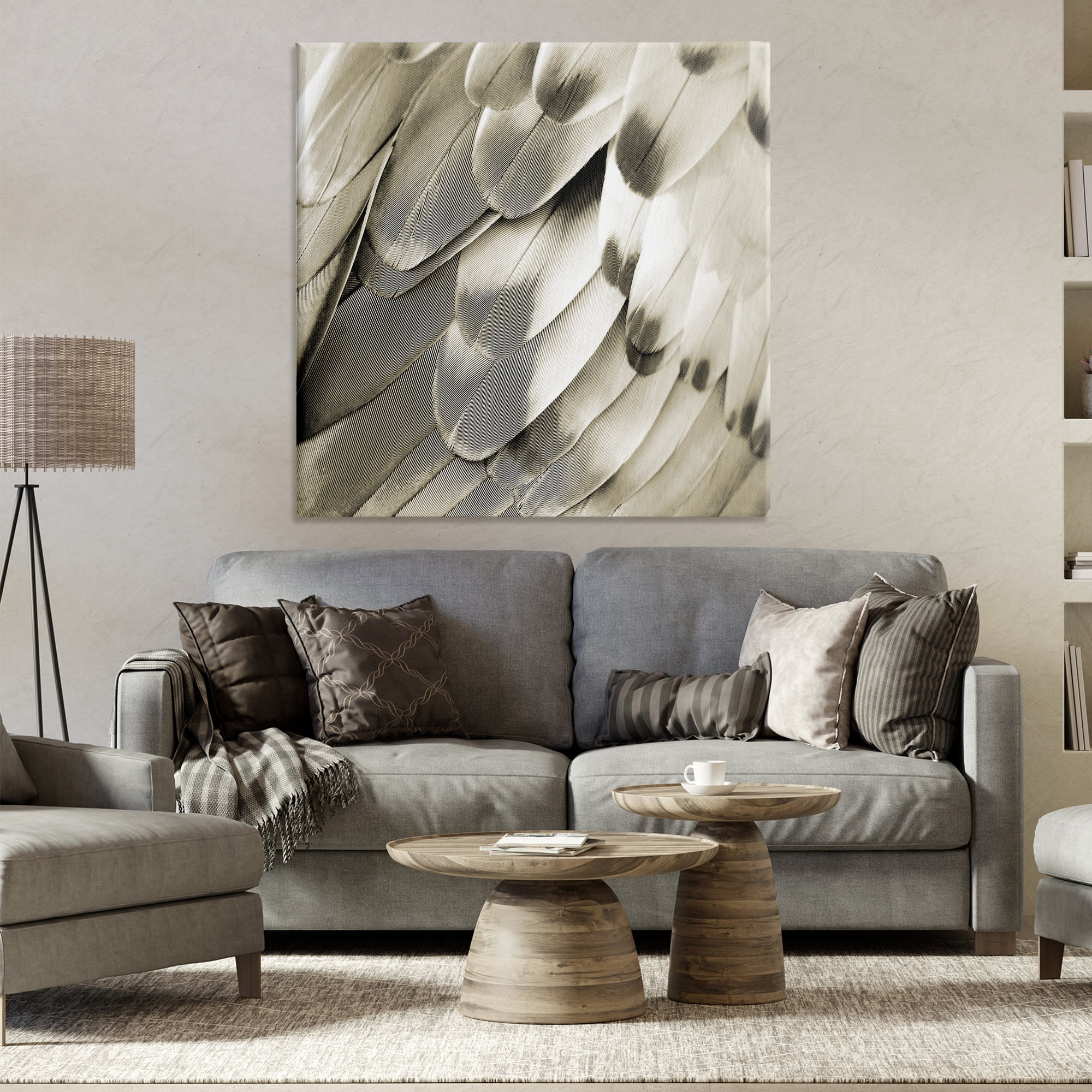 Stupell Industries Sleek Feathers Close Up Animals Painting Wrapped Canvas Art Print Wall Art, 36 x 36