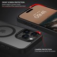 thumbnail image 6 of for iPhone 15 Pro Max Case, [Compatible with Magafe] [Military Grade Protection] Magnetic Shockproof Translucent Matte Slim Protective Phone Case Cover for iPhone 15 Pro Max 6.7"-Black., 6 of 7