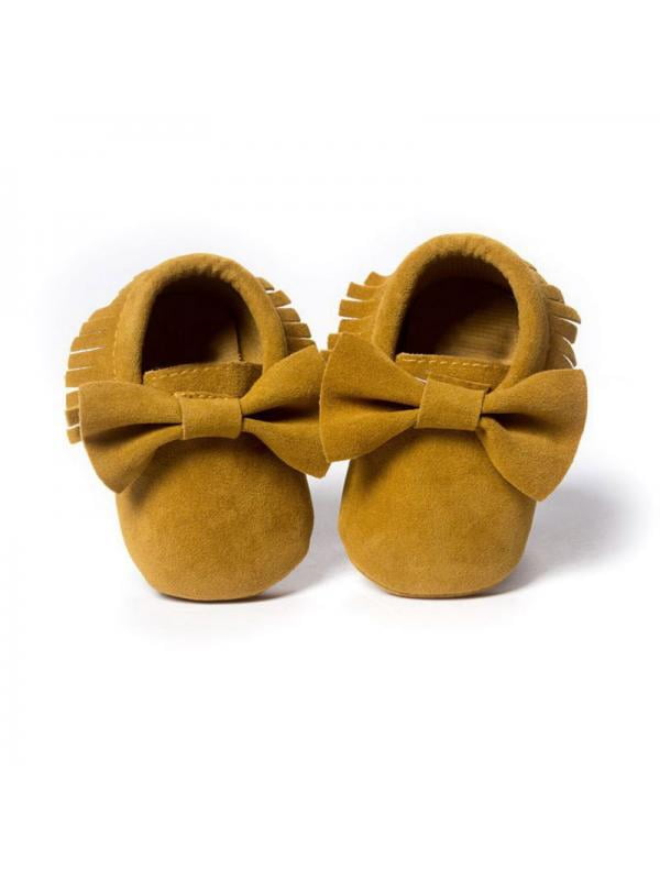 Baby Kids Tassel Leather Crib Shoes Moccasin Infant Boy Girl Prewalker 018M