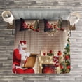 thumbnail image 3 of Ambesonne Santa Quilted Bedspread Set 3 Pcs, Santa Reading Letter Home, King Size, Multicolor, 3 of 3