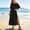 *Black, variant on Women's Off Shoulder Maxi Dress, Casual Solid Color Split Hem Beach Dress with Pockets Army Green,Women's Plus M
