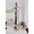 thumbnail image 3 of Kingston Brass KS1286PKX Duchess Double-Handle Wall-Mount Kitchen Faucet, Polished Nickel, 3 of 7