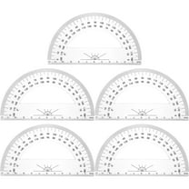 LEORX 5Pcs Plastic Protractors 180 Degrees Half Circle Math Protractor with Clear Scale