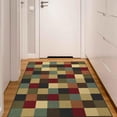 thumbnail image 2 of Ottomanson 3'3" x 4'7" Area Rug – Non-Slip Low Pile Stain Resistant Rug for Bedroom & Entryway, Checkered Multicolor, 2 of 12