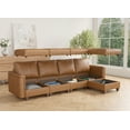 thumbnail image 5 of SITJOY 118" Faux Leather Modular Sectional Couches with Storage, Convertible 5 Seat L-Shaped Sectional Sofa with Ottoman for Living Room, Brown, 5 of 8