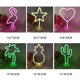 thumbnail image 3 of Letreros de neón con luz LED y base de soporte para fiestas, diseño de flamenco, cactus, luna, corazón, ángel, estrella y luces, 3 of 8