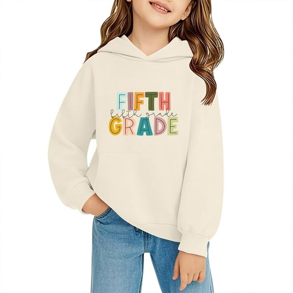 Ruyang Fifth Grade Hoodies Girls Boys Back to School Pullover Sweatshirts Cute Long Sleeve First Day of School Hoodie