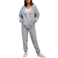 thumbnail image 3 of YDFCWXW Tracksuit set for Women Athletic 2 Piece Casual Zip up Full Hoodie Jogging Outfits 2025 Fall Light Gray, XL, 3 of 5