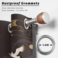 thumbnail image 2 of Outdoor Curtains for Patio Waterproof, Japanese Style Outdoor Privacy Panels Grommet, Vintage Cranes Ocean Wave Black Grey Blackout Outside Curtains for Porch/Cabana/Pergola/Gazebo 54"x108", 1 Panel, 2 of 8