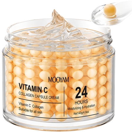 Mooyam Vitamin C Collagen Capsule Face Moisturizer Cream, 3d Capsule Cream for wrinkles Skin Care, 140ml