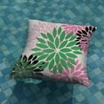 thumbnail image 2 of Green Pink Black Flower Pillow Covers 18x18 Inch Set of 2 Outdoor Throw Pillows Outdoor Waterproof Decor for Living Room Sofa Patio Funiture Garden Floral Linen Cushion Case, 2 of 6