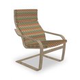 thumbnail image 1 of Funky Armchair Pad and Slipcover, Geometric Zigzag Pattern with Native Culture Influences Earth Tones, 1 Piece Soft Cushion Replacement with Removable Cover, Salmon Brown and Sea Green, by Ambesonne, 1 of 1