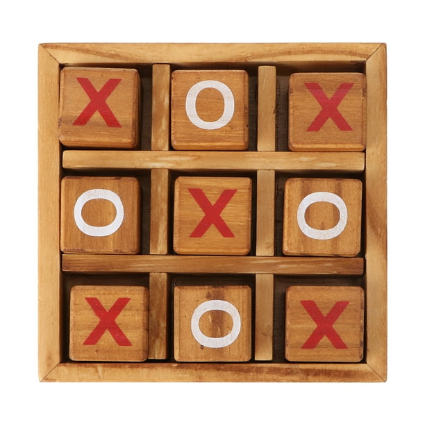 Juego de mesa de madera Tres en raya para padres e hijos: juego de inteligencia y ocio.