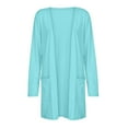 thumbnail image 5 of Knosfe Sky Blue Long Womens Cardigan Sweaters Casual Long Sleeve Sweaters for Women Open Front Fall Long Cardigans for Women Plus Sizes with Pockets M, 5 of 5