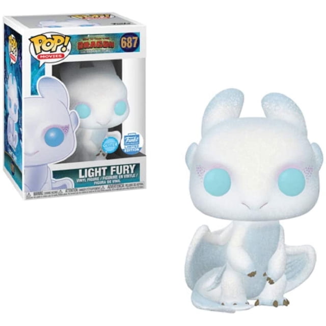 Funko POP! Películas Cómo entrenar a tu dragón El mundo oculto #687 Light Fury Glitter Figura Exclusiva de Vinil