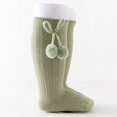 thumbnail image 2 of Chaussettes Bébé Mignonnes, Chaussettes Mi-Mollet, Vert Clair 2-4 Ans, 2 of 4