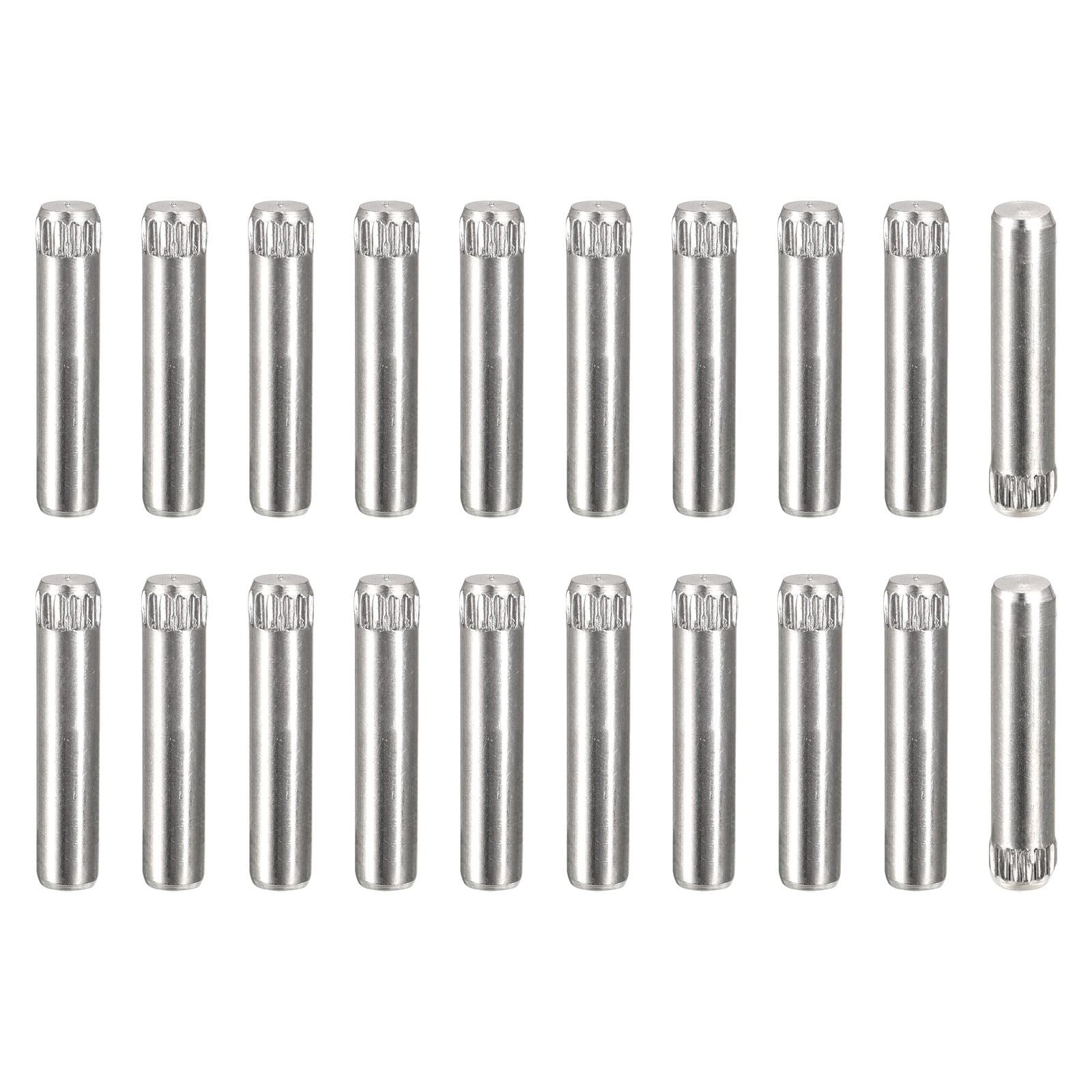 5x14mm 304 Stainless Steel Dowel Pins, 20 Pack Knurled Head Flat End Dowel  Pin