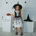 thumbnail image 2 of NIEWTR Halloween Witch Set Cute Girls Kids Girls Trick-Or-Treating Black White Striped Tulle Tutu Dress and Toddler Trick-Or-Treating Outfit for Kids Party, 2 of 9
