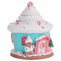 ETHZZLE Multi-Color LED Lighted Gingerbread House Figurine for Christmas Village Display Decoration