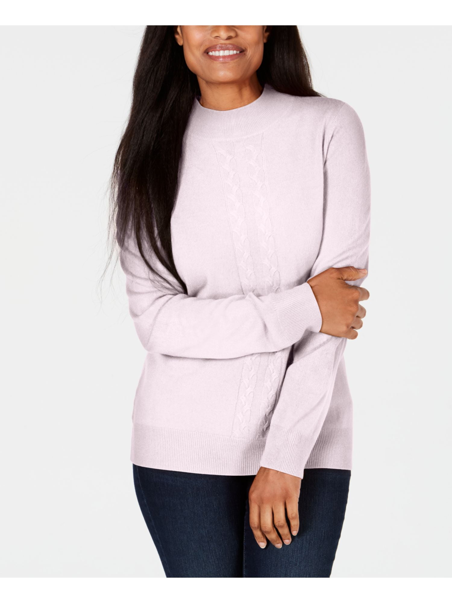 KAREN SCOTT Womens Pink Long Sleeve Mock Neck Wear To Work Sweater Petites  PM - Walmart.com