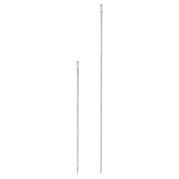 Uxcell 2PCS Aguja de tapicería de gran ojo extra larga de 8 pulgadas, 12 pulgadas Agujas de coser Agujas rectas fáciles de enhebrar