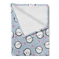 thumbnail image 2 of Narwhal Soft Flannel Fleece Throw Blanket, Cartoon Styled Whales with Polka Dots and Hearts Background Doodle Design, Cozy Plush for Indoor and Outdoor Use, 50" x 70", Multicolor, by Ambesonne, 2 of 5